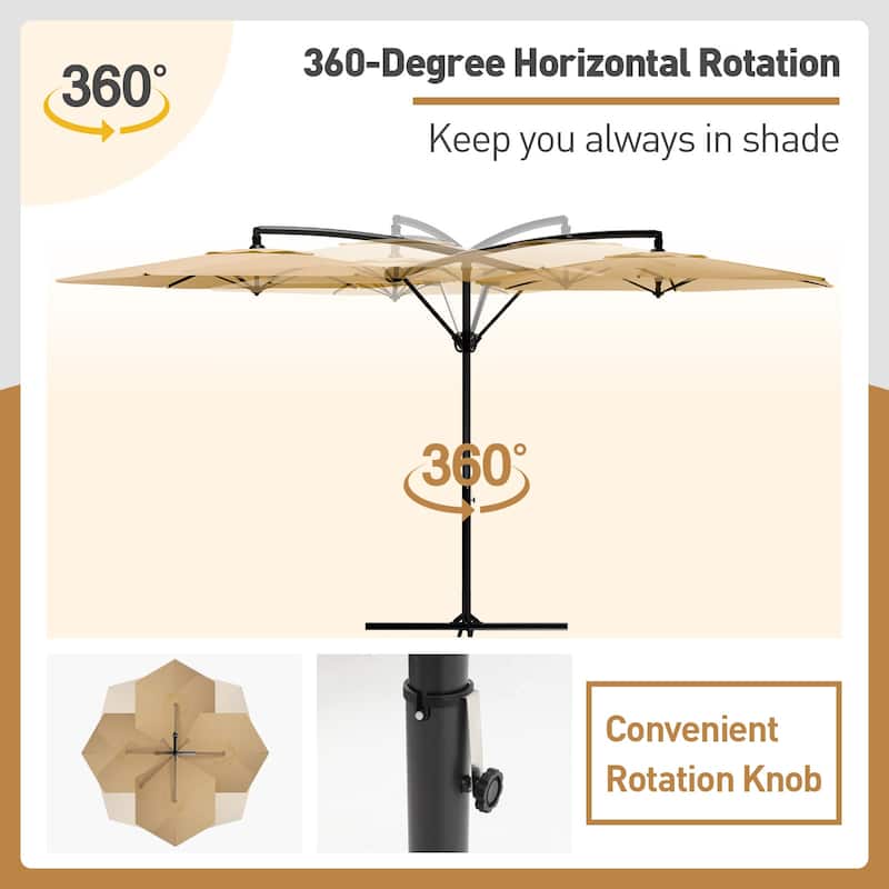 COSIEST 10ft Outdoor Offset Hanging Umbrella Patio Umbrella