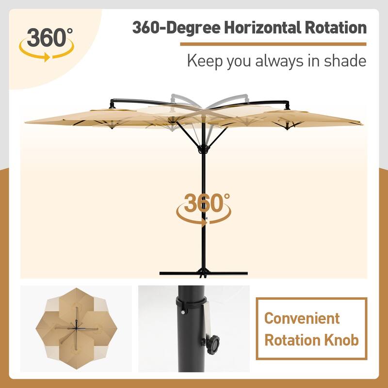 COSIEST 9ft Outdoor Patio Umbrella Offset Hanging Umbrella