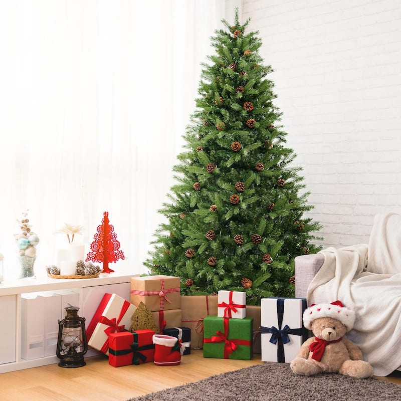 7 FT Pre-Lit Christmas Tree with Quick Power Connector Timer