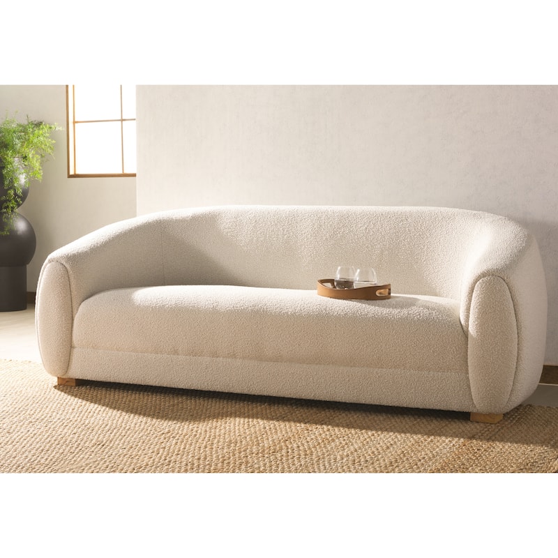 SAFAVIEH Home Emiliana Boucle Sofa - 90"W x 39"D x 32"H - Ivory