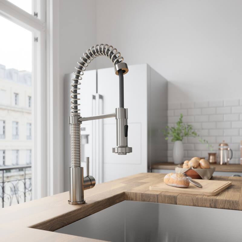 VIGO Edison 19" H Single Handle Pull-Down Sprayer Kitchen Faucet