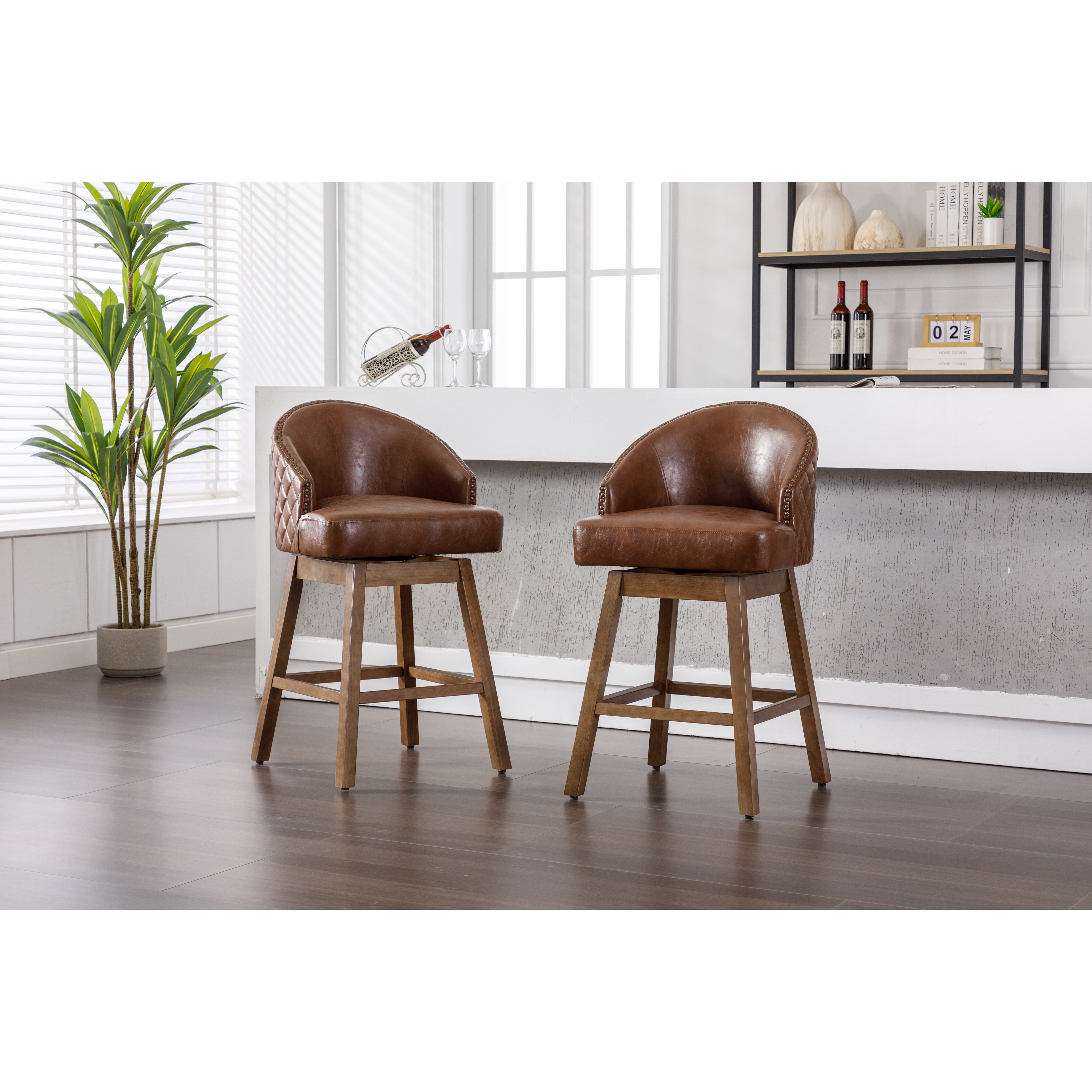 Low back discount leather counter stools