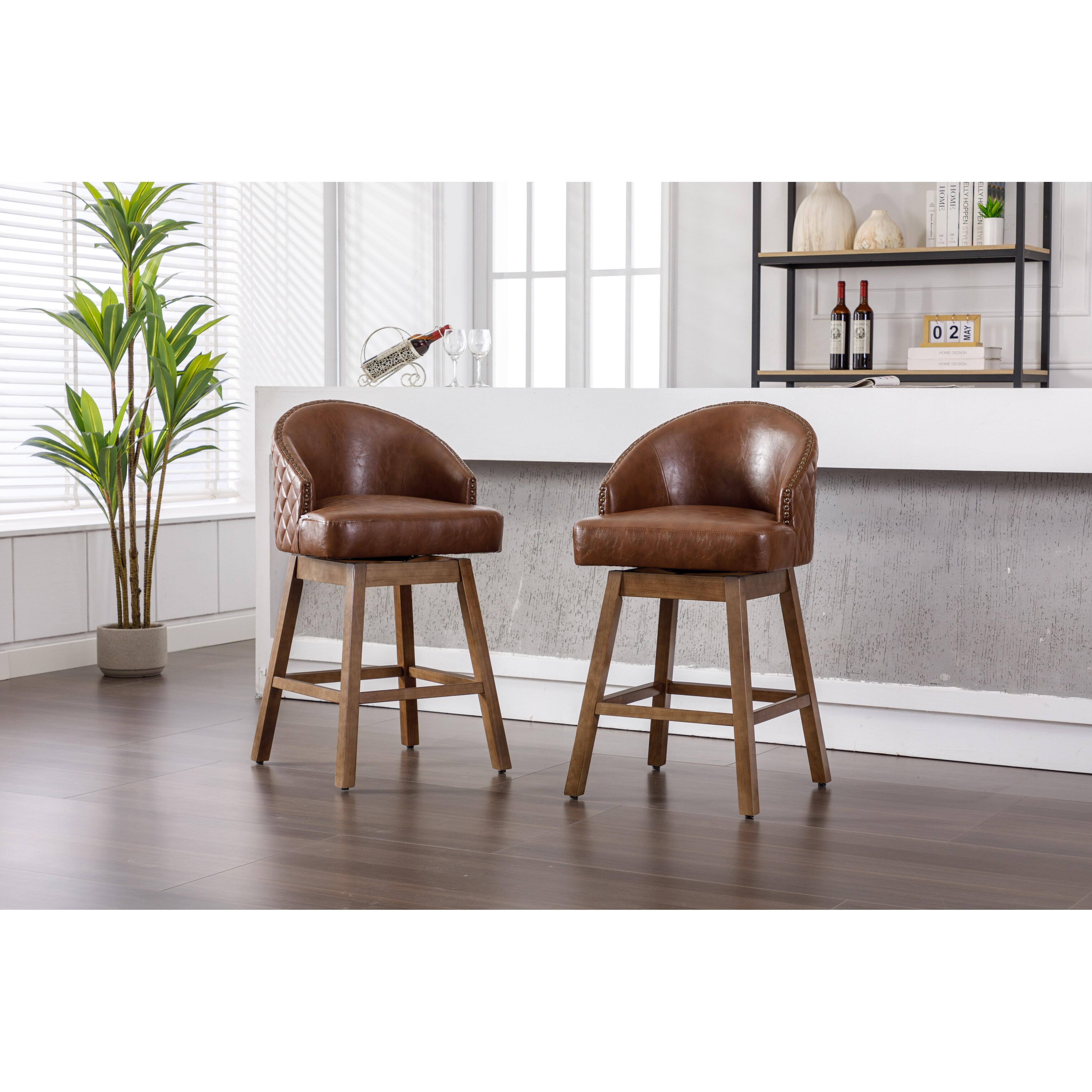 Low back best sale leather bar stools