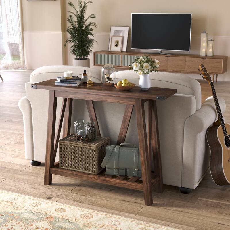VredHom Console Table Sofa Table Entryway Table with Storage Shelf