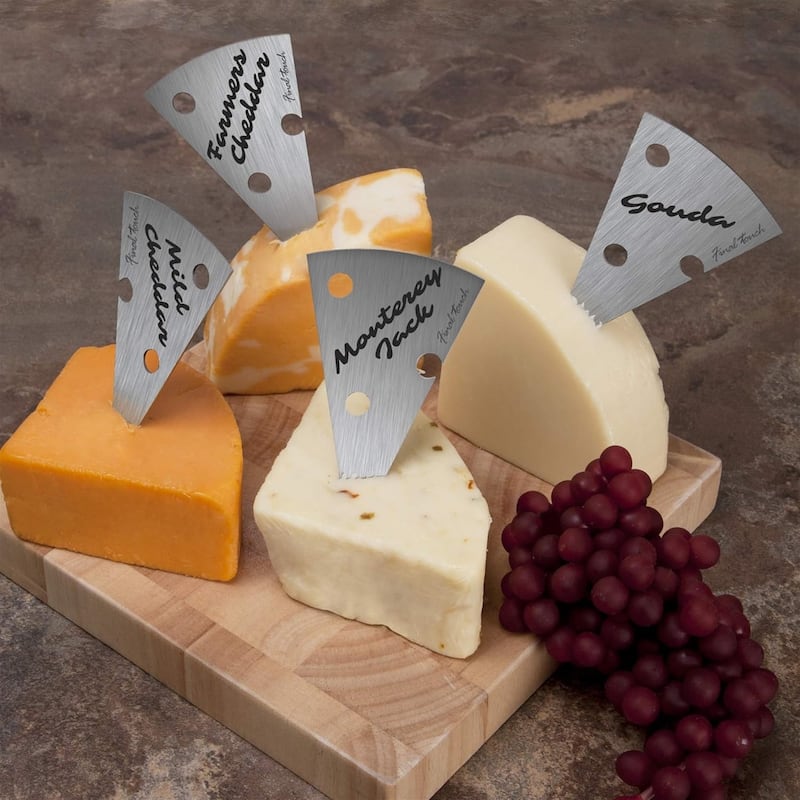 Final Touch Stainless Steel Cheese Markers Set of 4 - 2.2 x 3.9 in