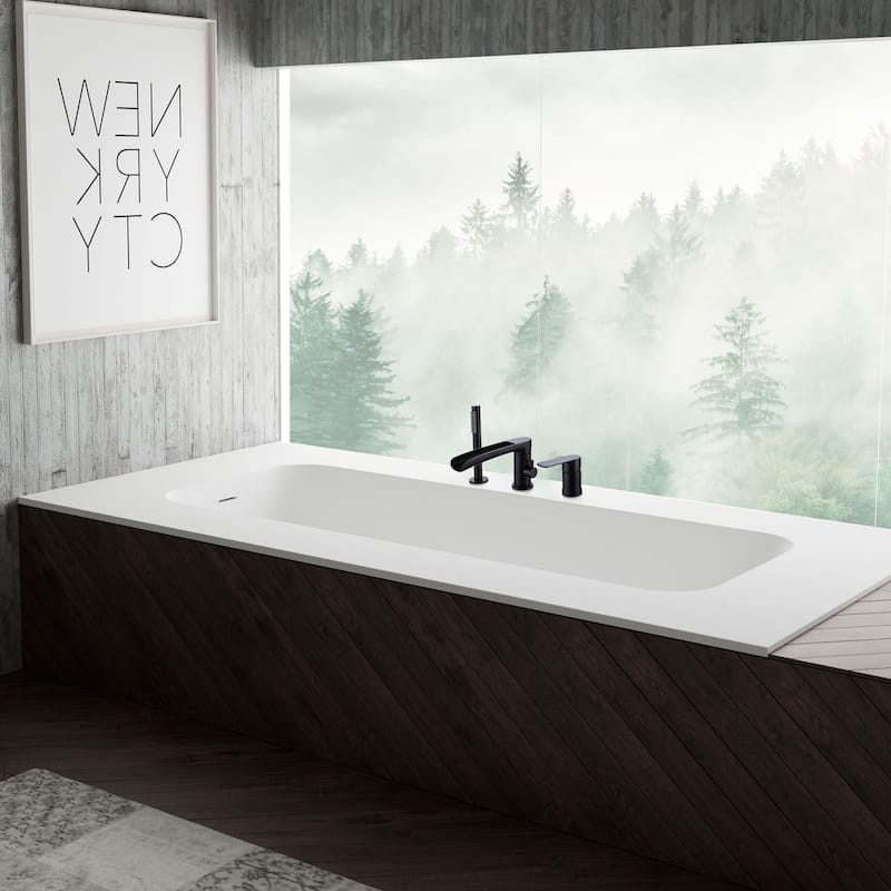 Deck Mounted Tub Faucet With Handheld Shower Watterfall Tub Filler Modern Bahroom Roman Bathtub Faucet With Sprayer And Valve