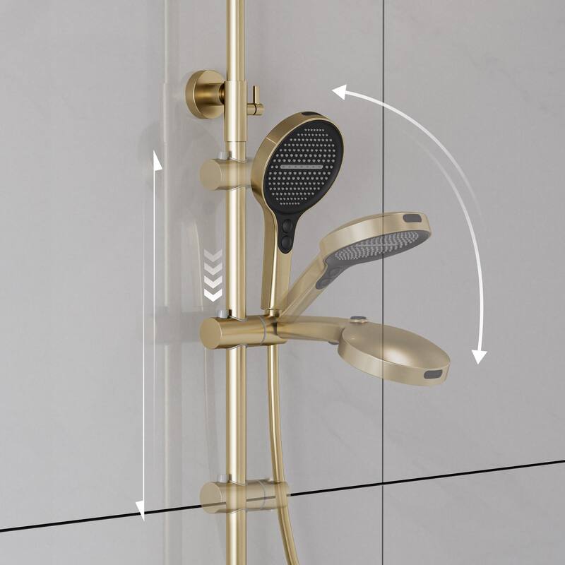Modland 3-Function Wall Mount Shower System with Tub Spout 10.8" Rainfall Shower & Handheld Shower