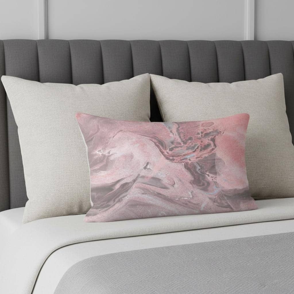 12" X 20" Pink Lumbar Throw Pillow Cover