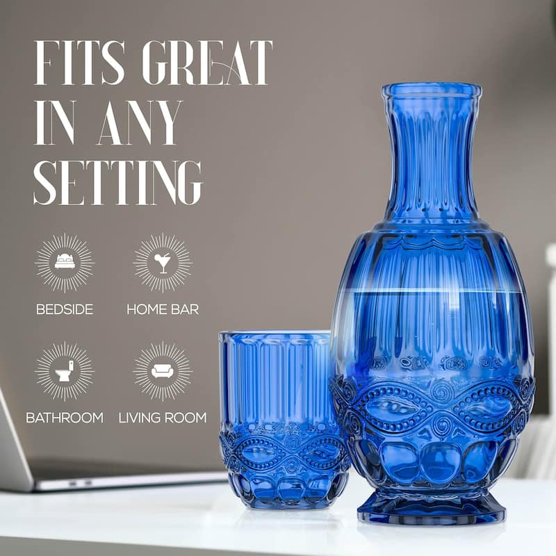 2 Pc Night Carafe Set 33.8 OZ.