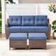 Option Brown Wicker & Blue Cushion