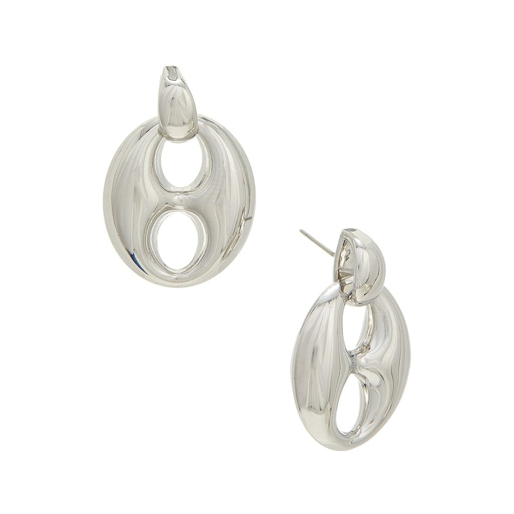 Juvell White Gold Plated Brass Dangling Link Earrings - N/A
