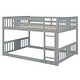 preview thumbnail 6 of 24, Wood Frame Bed Full Over Full Bunk Bed wLadder, Full-length Guardrail