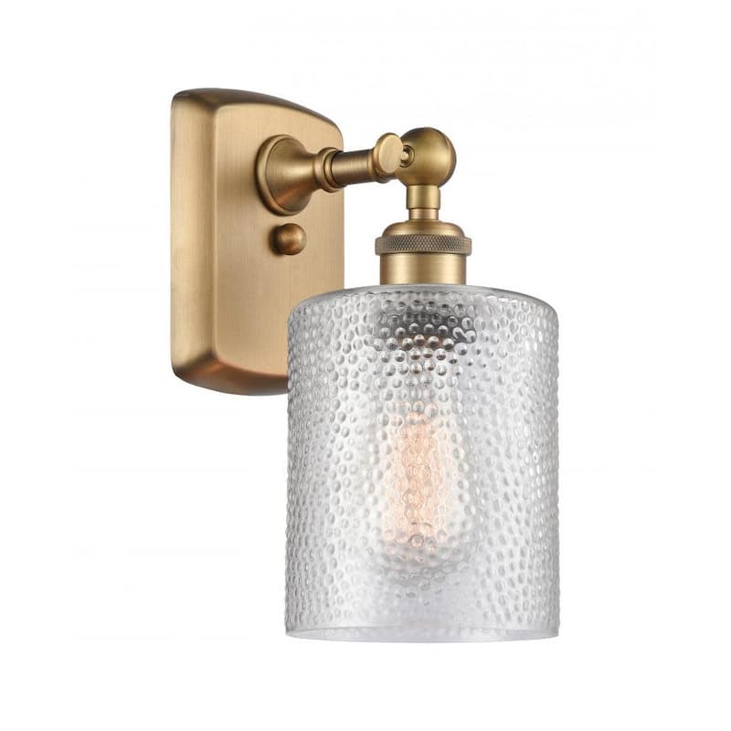 Innovations Lighting Cobbleskill 9" Tall Bathroom Sconce - Brushed Brass / Clear