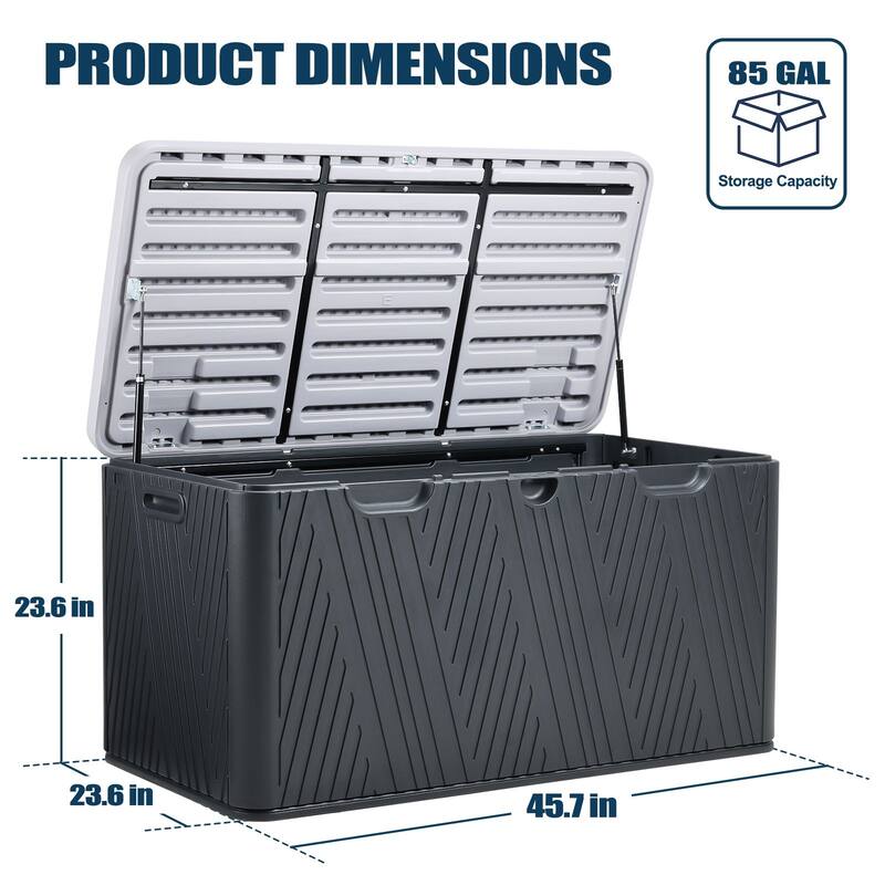 Aoodor Outdoor Lockable Storage Deck Box - 85 Gallon