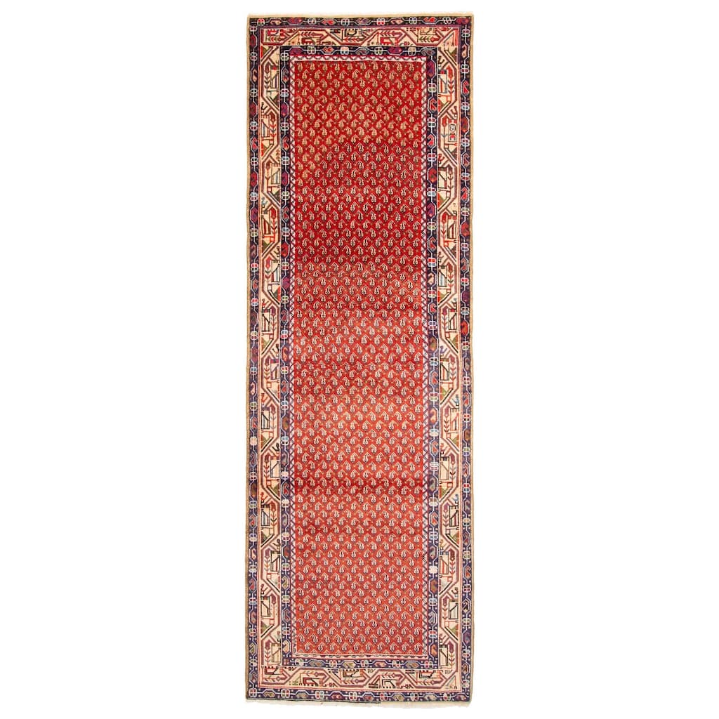 ECARPETGALLERY Hand-knotted Andelz Dark Copper Wool Rug - 3'4 x 10'2