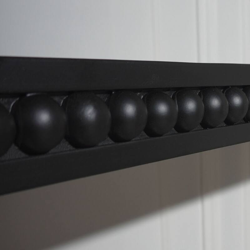 Entryway Table, Curved Waterfall-style Table,Console table with wood beads,Entrance Table for Entryway, Hallway, Living Room - Black