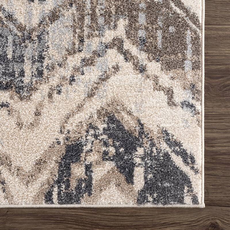 Abani Rugs Sahara SAH130A Ikat Brown Beige Area Rug