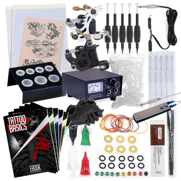 Rehab Ink Complete Tattoo Kit w/ 2 Machines, Power Supply, Needles, 4 Inks & More