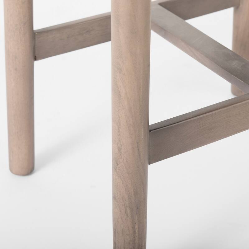 Eliza Leather Seat & Wood Frame Counter/Bar Stool