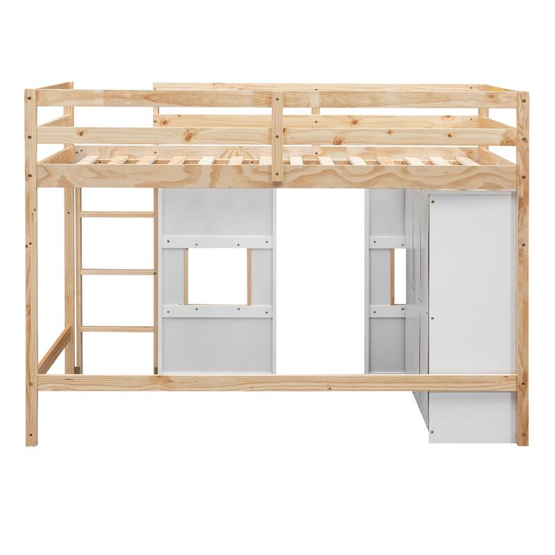 Twin Pine Loft Bed with Wardrobe