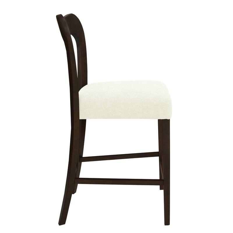 Modern Design Counter Height Armless Stool with Footrest(Set of 2)