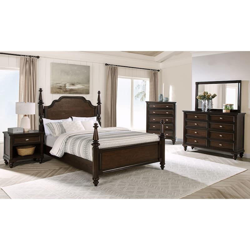 Andover Bedroom Set Dark Oak - Eastern King - 5 Piece