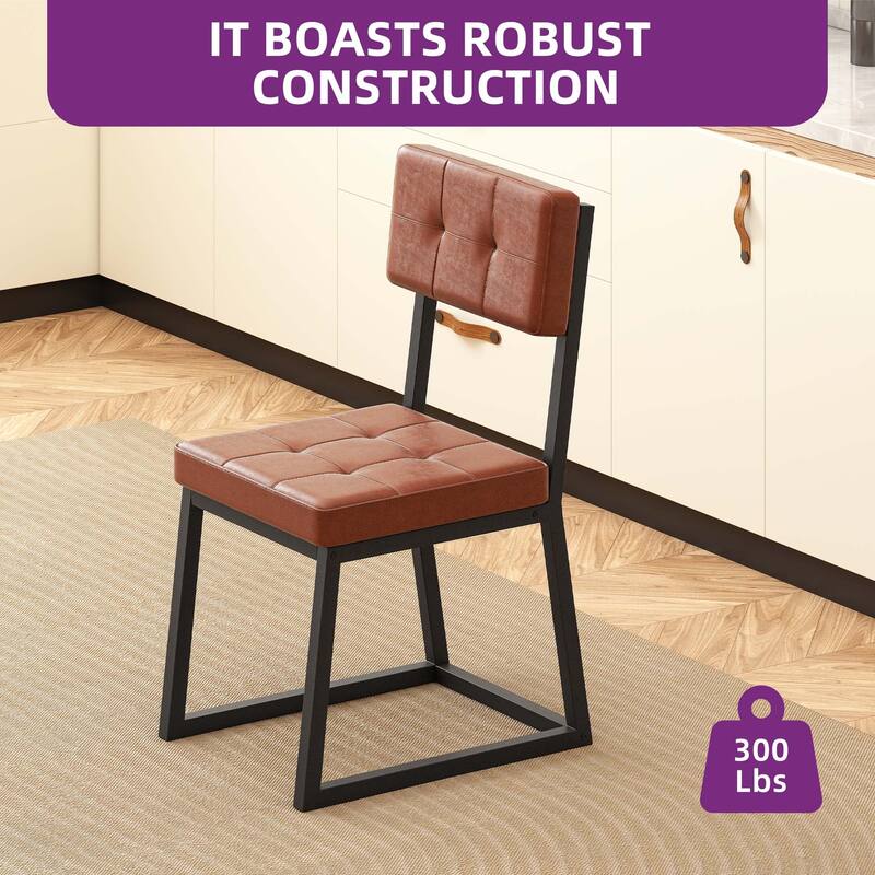 Moasis Modern PU Leather Upholstered Dining Chairs Set of 2/4