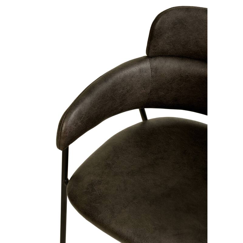 LeisureMod Set of 2 Axis Upholstered Dining Chairs with Black Stainless Steel Legs, Modern Side Chair for Kitchen Home Office