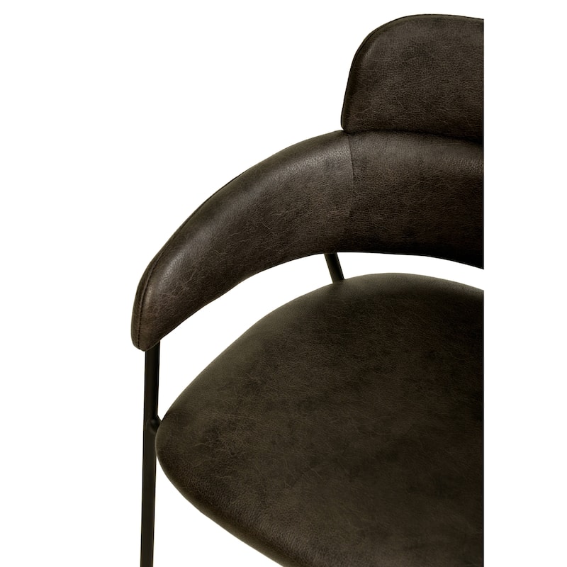 LeisureMod Set of 4 Axis Upholstered Dining Chairs with Curved Backrest, Contemporary Accent Side Chair for Home Office Bedroom