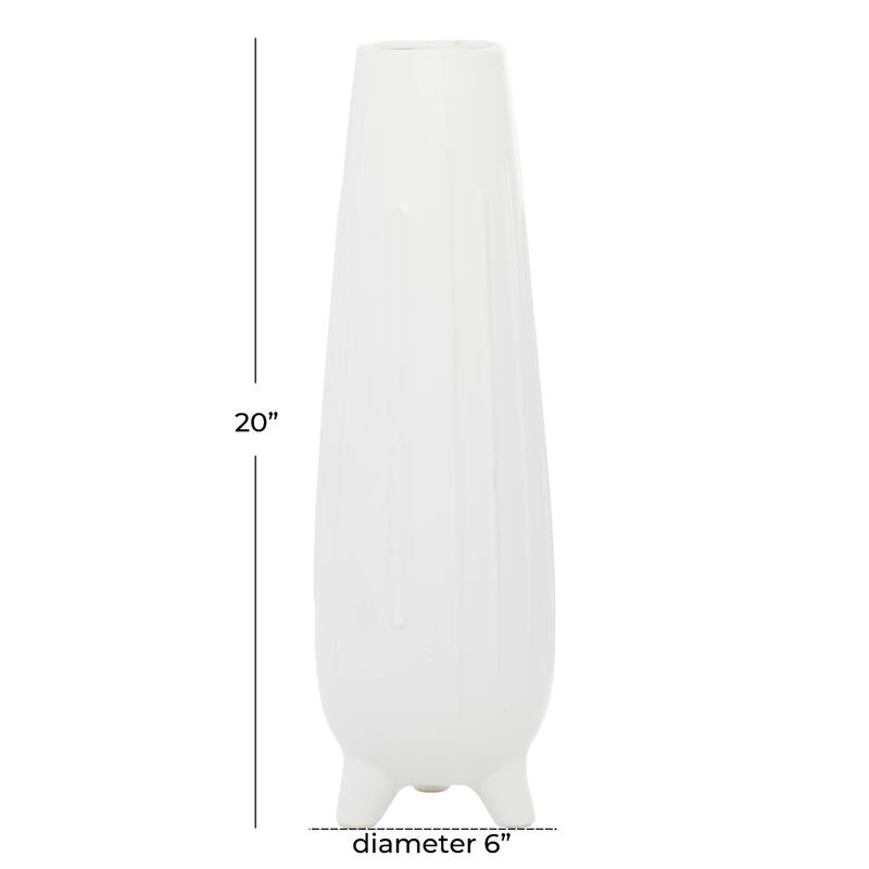 CosmoLiving by Cosmopolitan White Ceramic Contemporary Vase
