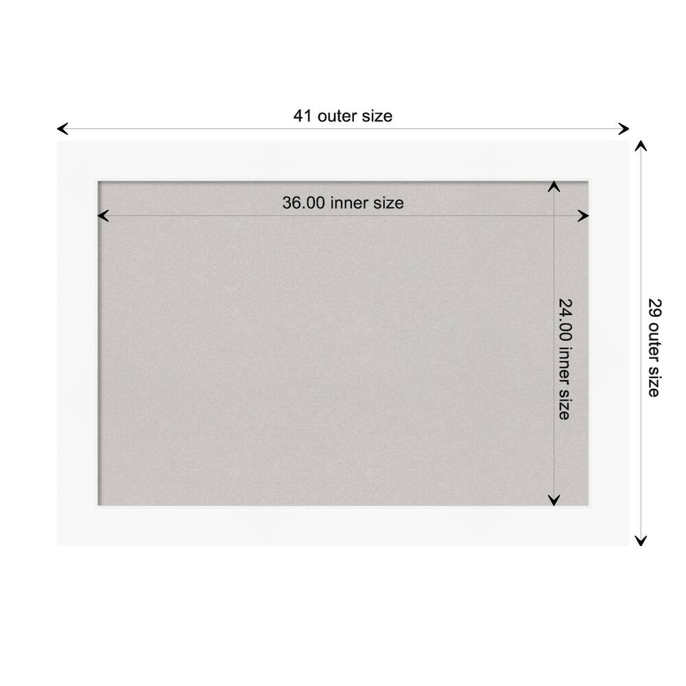 Cabinet White Framed Grey Corkboard Bulletin Board