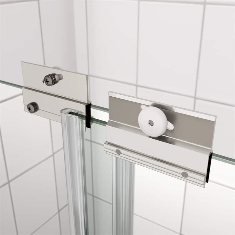Bathroom Shower Sliding Door with 1/4" Tempered Glass