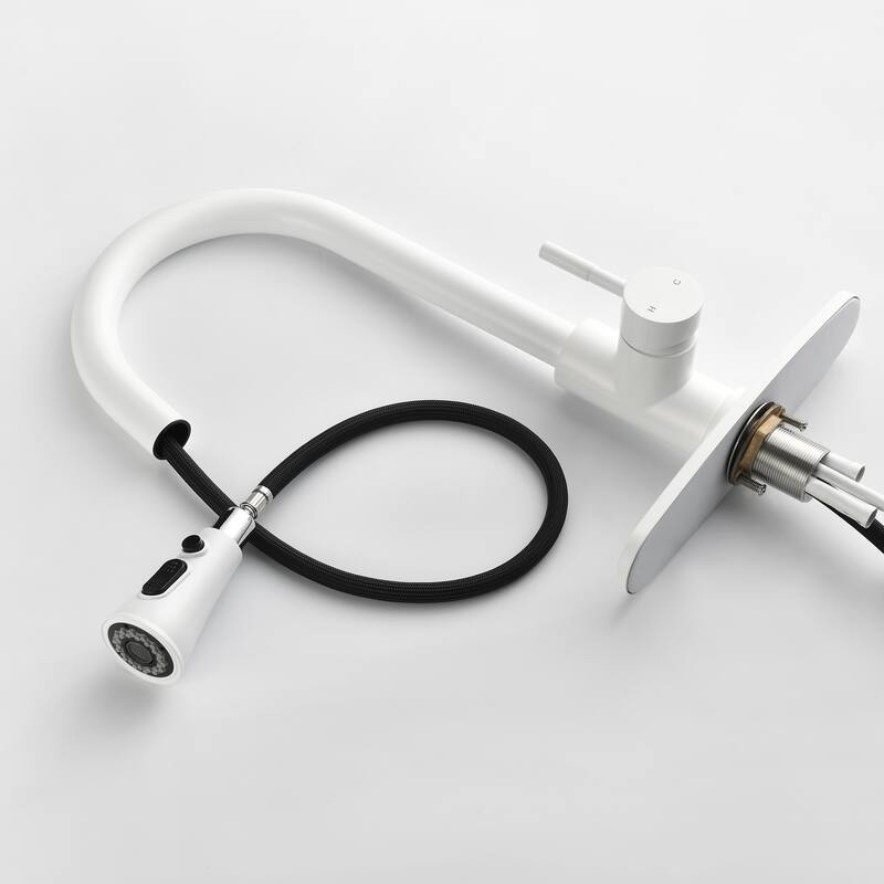 Single Handle Pull-down Sprayer Kitchen Faucet With Deck plate