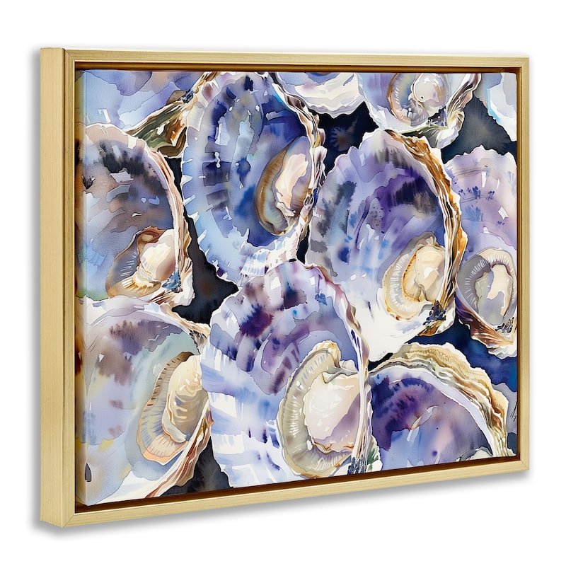 Stupell Maritime Clams & Oysters Framed Floater Canvas Wall Art Design By Heidi Kuntz