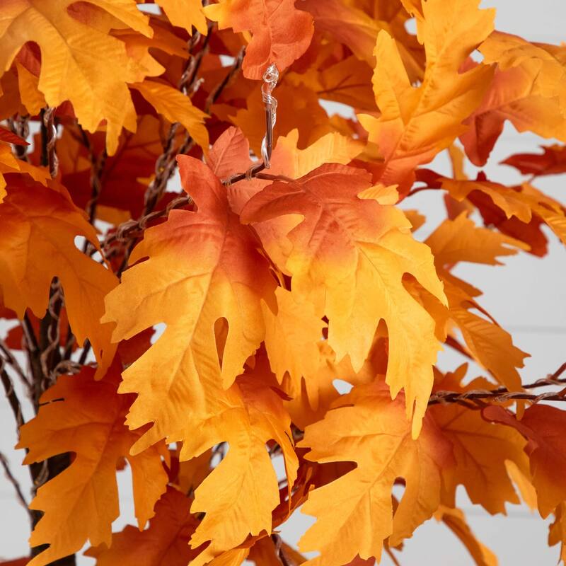 Pre-Lit Artificial Autumn Maple Fall Tree - 7' - Warm White LED Lights