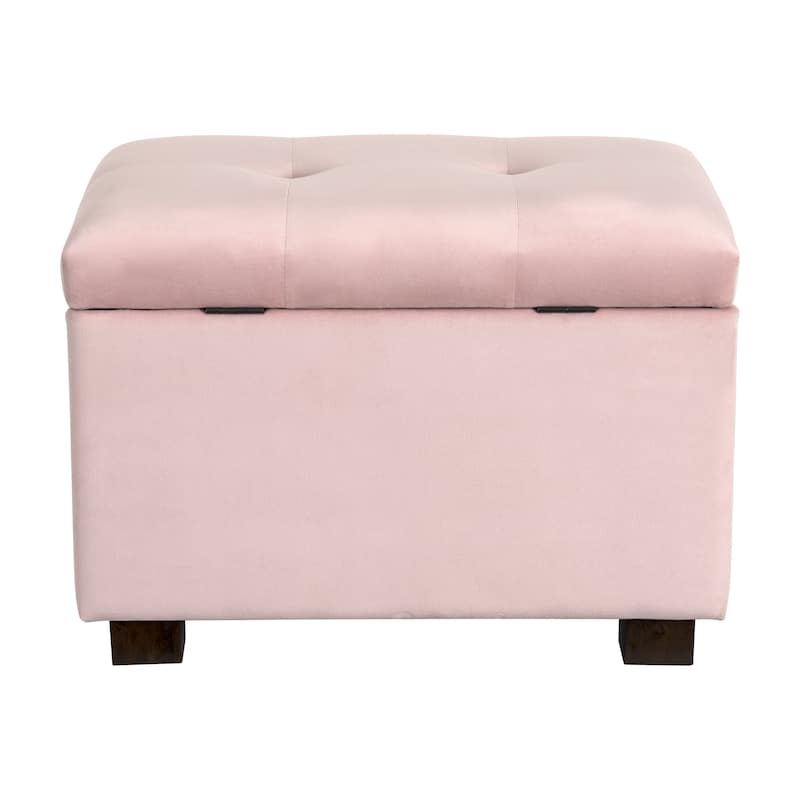 Velvet Storage Ottoman