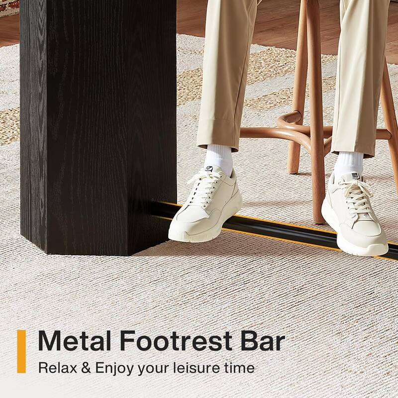 Industrial Bar Table, 70.9" Long Counter Height Pub Table with Sturdy Base