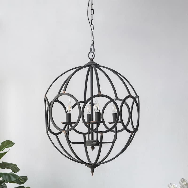 4 Light Metal Chandelier (Bulb Not Included)