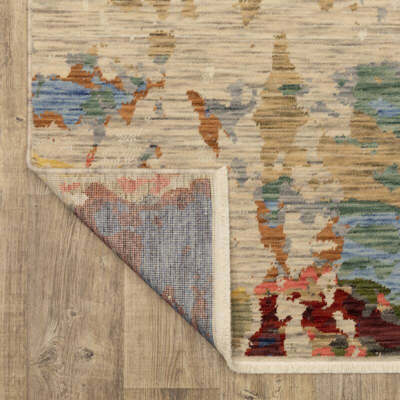 Style Haven Shiloh Melded Abstract Beige/Multi Wool Blend Area Rug