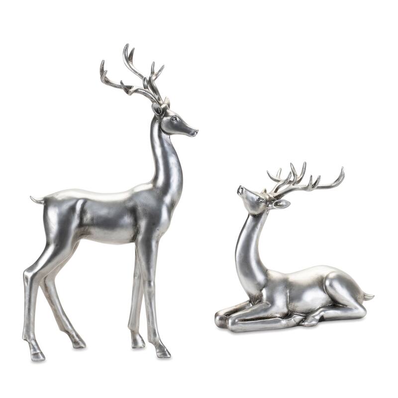 Metallic Deer Figurine (Set of 2) - N/A