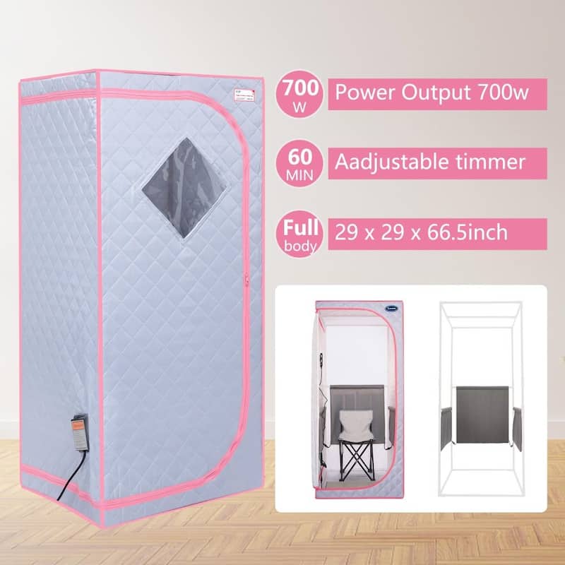 Portable Infrared Sauna Tent with Foldable Chair and Reading light