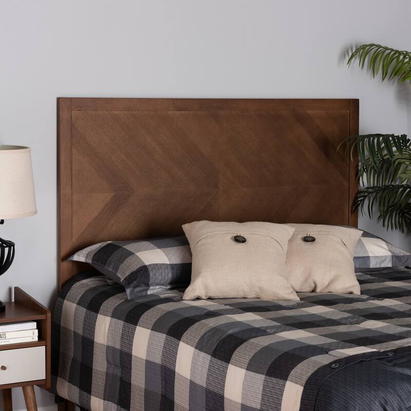 Terrian Classic and Traditional Ash Walnut Finished Wood Headboard