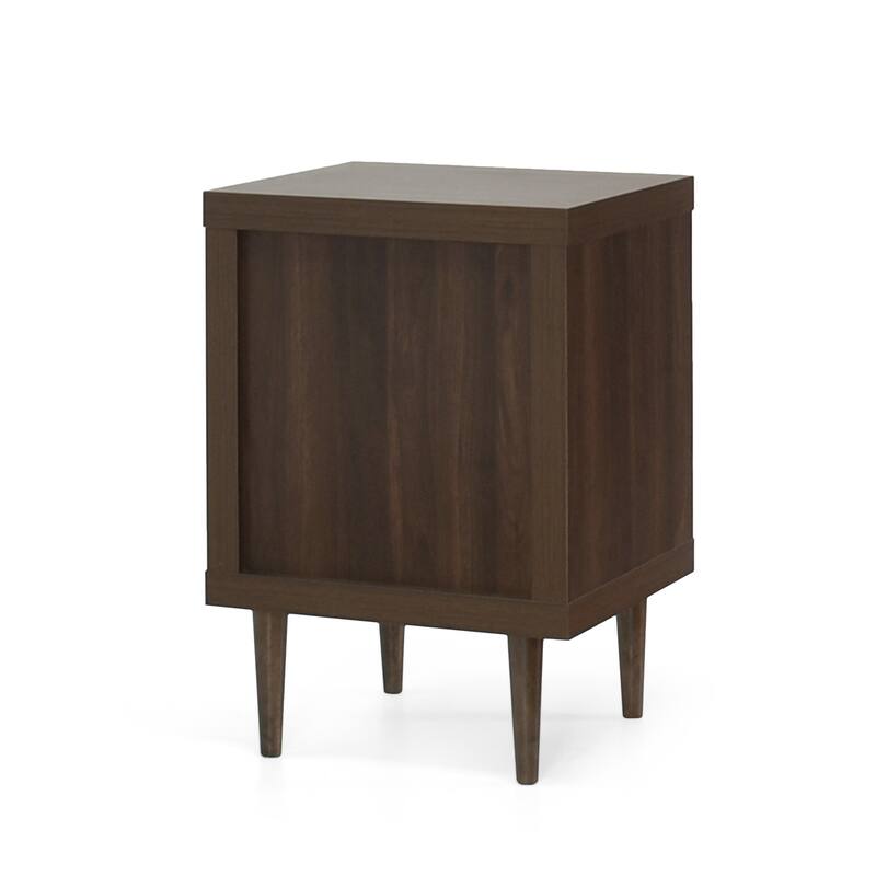 Iconic Nightstand with Wood-Like Frame, One Drawer, and Shelf