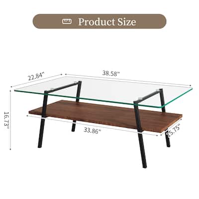 Tempered Glass Tabletop with Metal Legs
