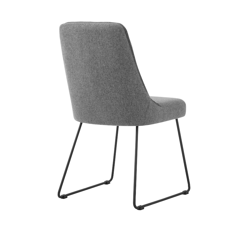 Quartz Grey Fabric Upholstered Dining Chairs - Set of 2
