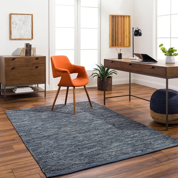 slide 2 of 27, Mendoza Modern Stripe Area Rug Dark Blue/Black - 2' 3" x 3' 9"