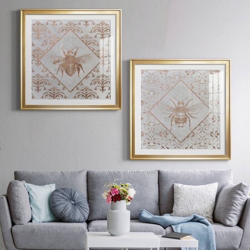 Bee Distressed I Premium Framed Print - Ready to Hang