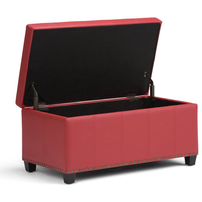 WYNDENHALL Megan 34 inch Wide Transitional Rectangle Storage Ottoman