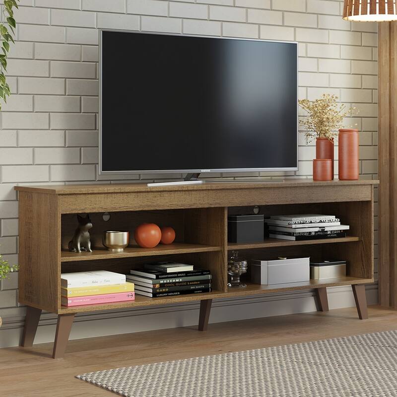 Madesa TV Stand Unit with 4 Shelves and Cable Management for 55, 65 Inch Media Modern Entertainment Center - 53 inches - Brown