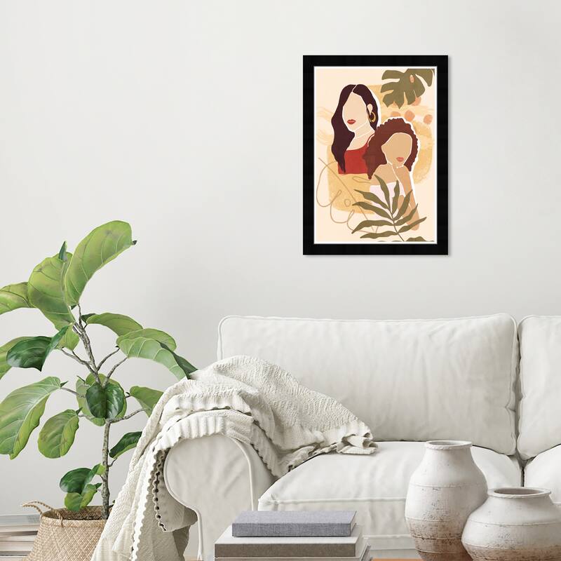 Wynwood Studio Prints People and Portraits Tropical Ladies White and Cream White Modern & Contemporary Wall Art Canvas Print - Black